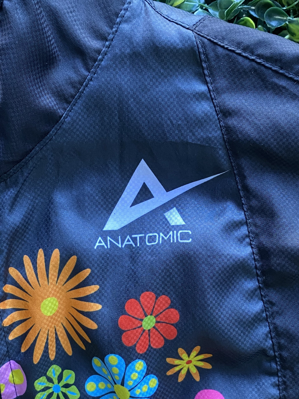 Anatomic Black Floral Cycling Jacket — detail
