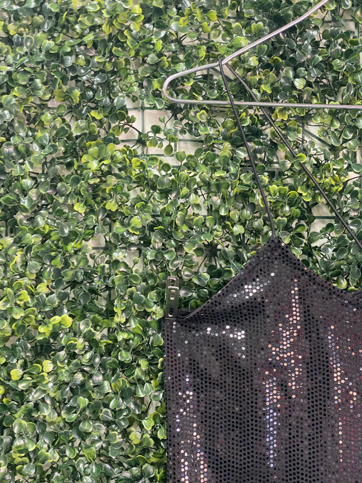 Y&G Black Sequin Mini Dress — detail