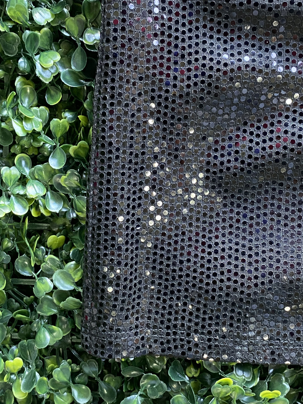Y&G Black Sequin Mini Dress — detail