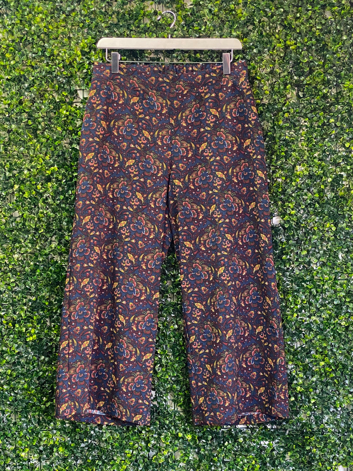 Edition Navy Paisley Cropped Pants — front