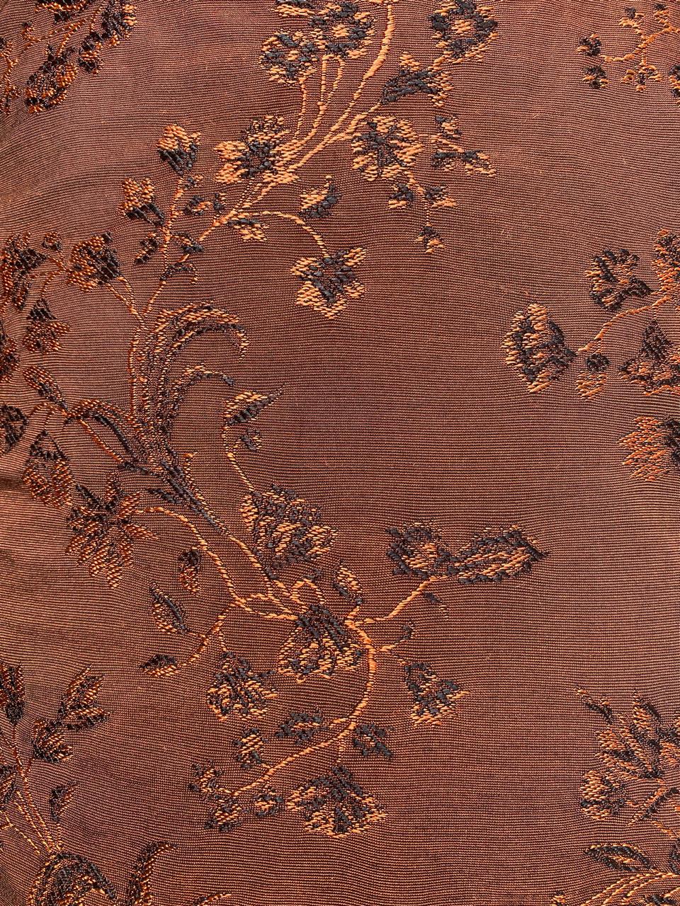 Brown Jacquard Floral Lace Trim Cami Top