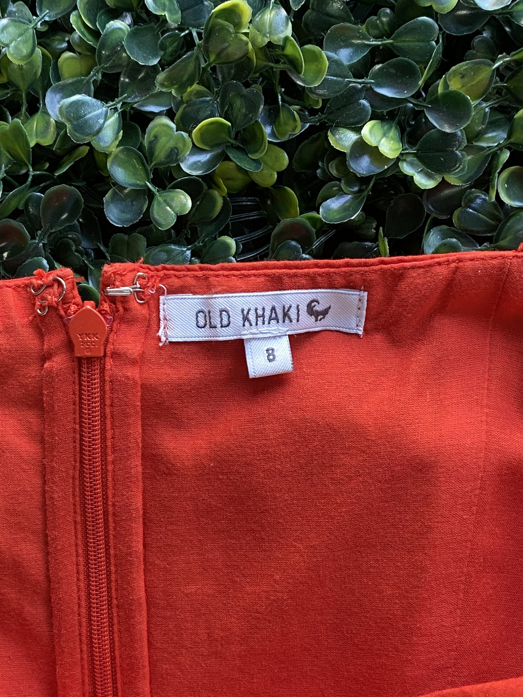 Old Khaki Coral Embroidered Cotton Jumpsuit — brand