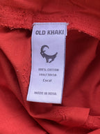Old Khaki Coral Embroidered Cotton Jumpsuit — care