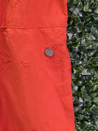 Old Khaki Coral Embroidered Cotton Jumpsuit — detail