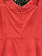 Old Khaki Coral Embroidered Cotton Jumpsuit — detail
