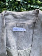 Costes Taupe Suede-Feel Collarless Blazer — brand