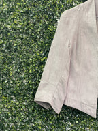 Costes Taupe Suede-Feel Collarless Blazer — detail