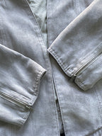 Costes Taupe Suede-Feel Collarless Blazer — detail