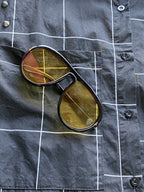 Candy Box Black Windowpane Studded Shirt Dress — detail