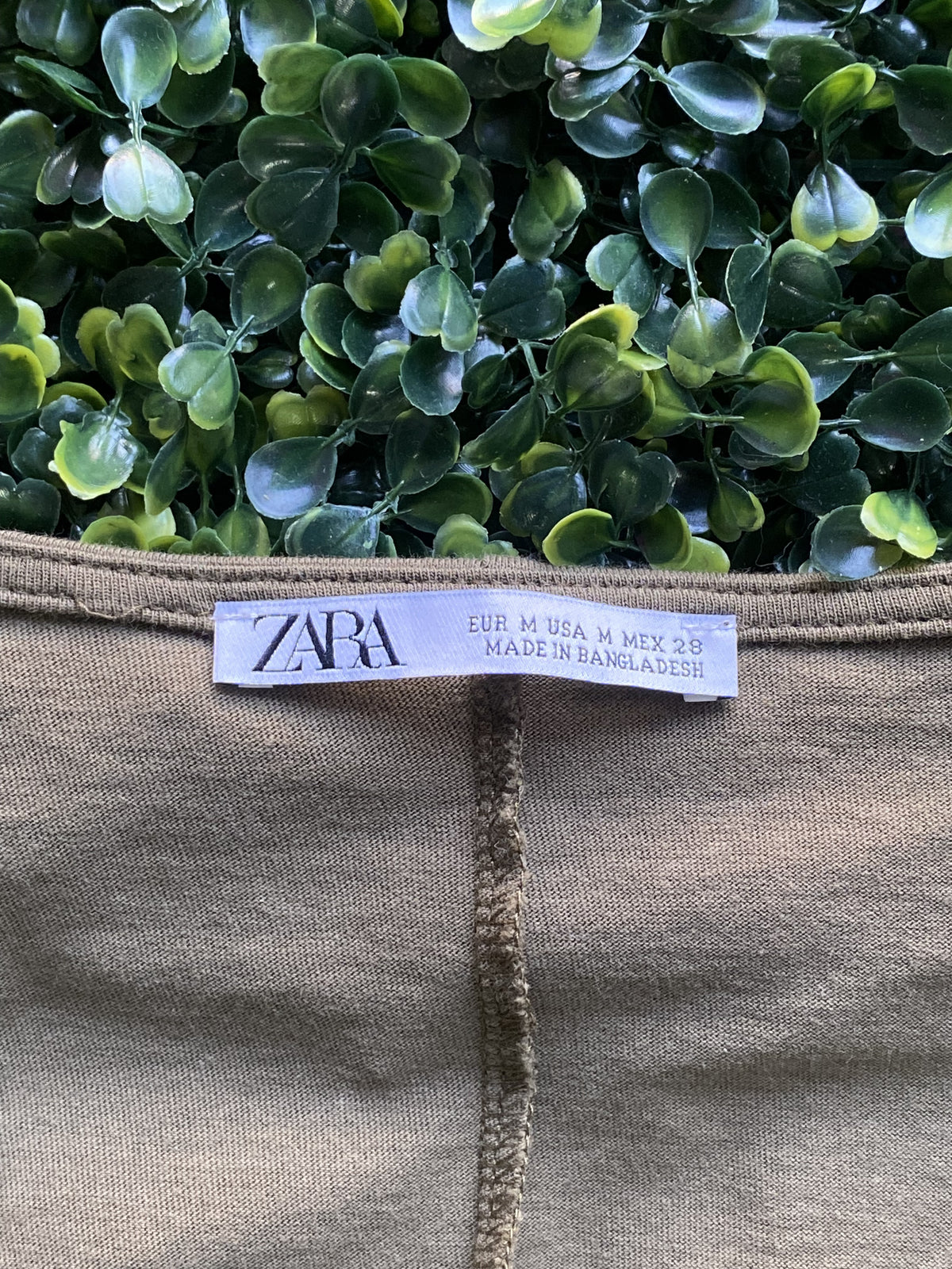 Zara Olive Taupe Wrap-Front Wide-Leg Jumpsuit — brand