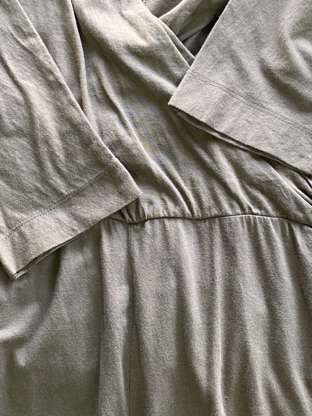 Zara Olive Taupe Wrap-Front Wide-Leg Jumpsuit — detail