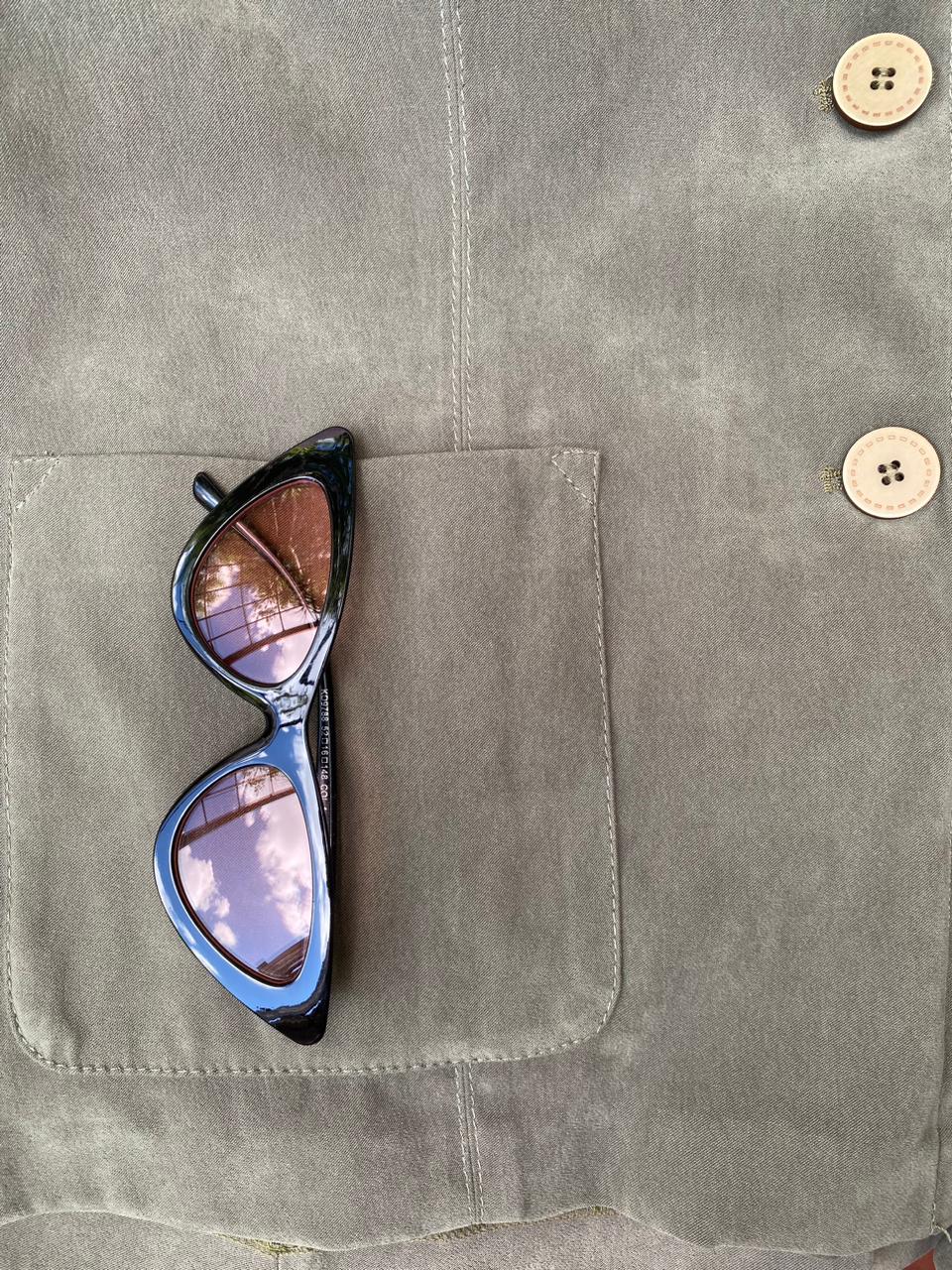 Olive Green Suede-Look Button Blazer