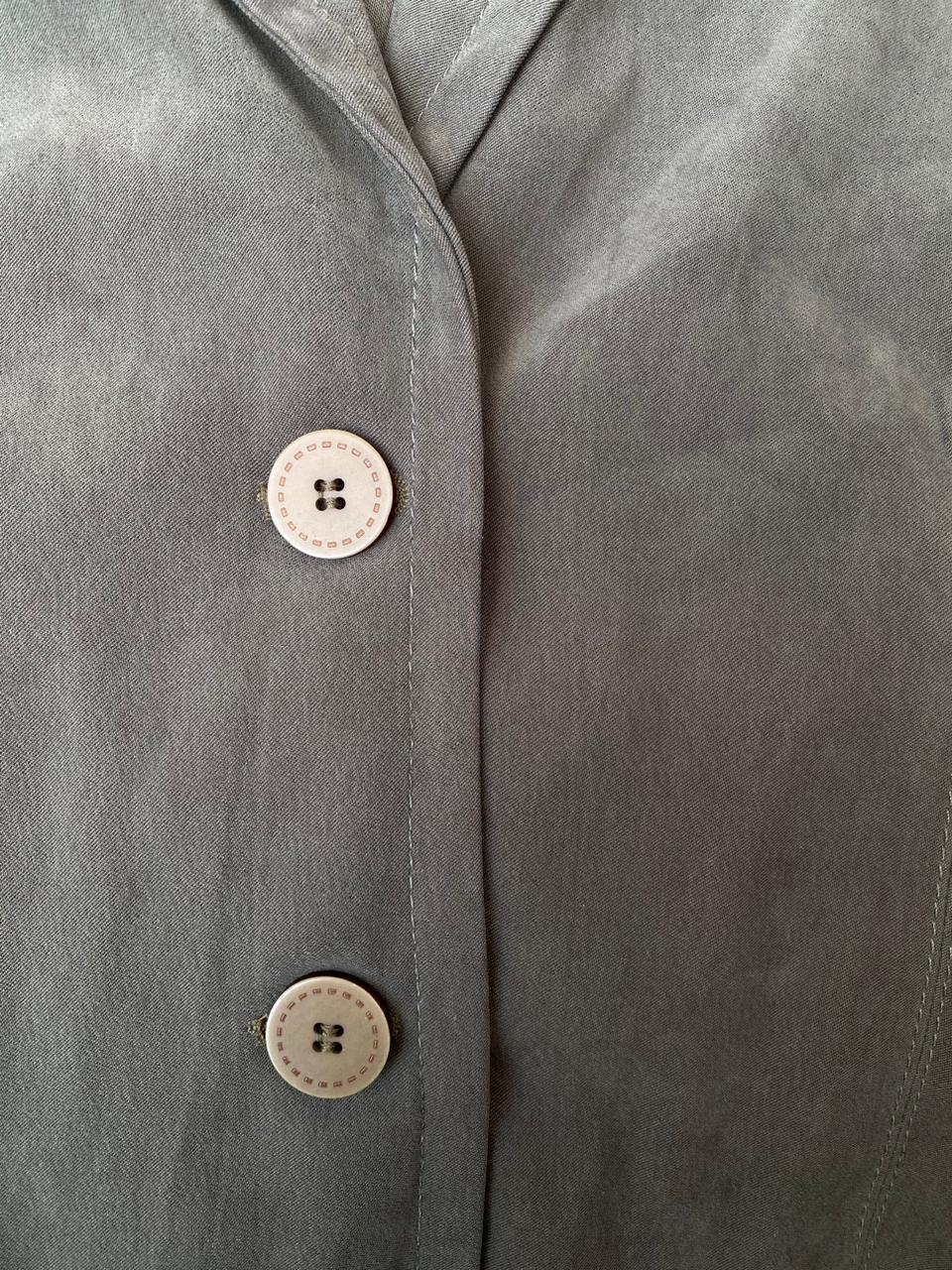 Olive Green Suede-Look Button Blazer