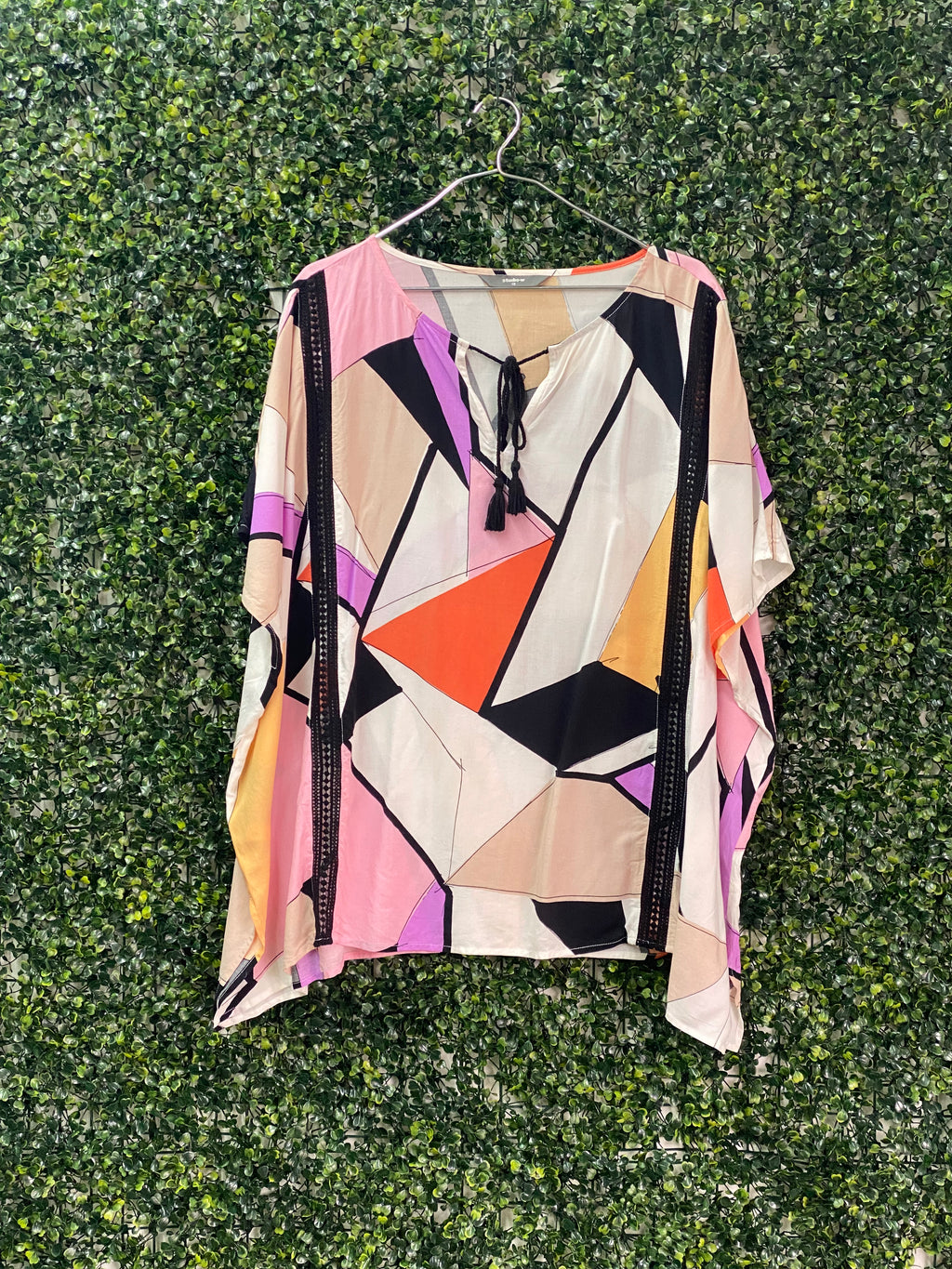 Studio.W Multicolour Geometric Tassel Kaftan Top — detail