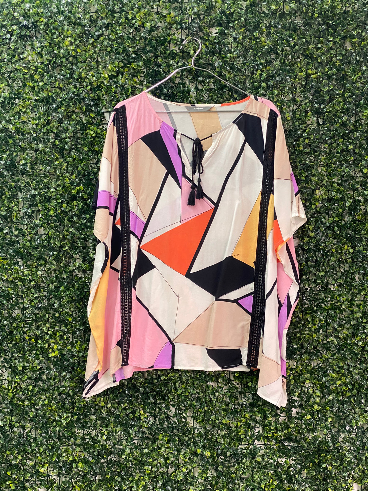 Studio.W Multicolour Geometric Tassel Kaftan Top — detail