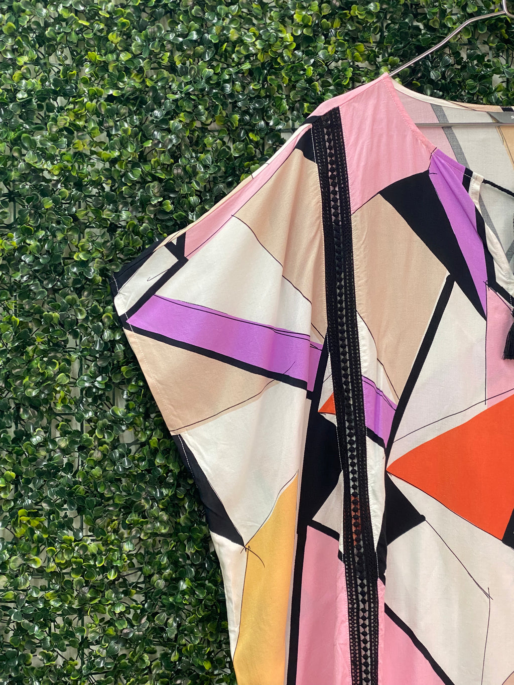 Studio.W Multicolour Geometric Tassel Kaftan Top — detail