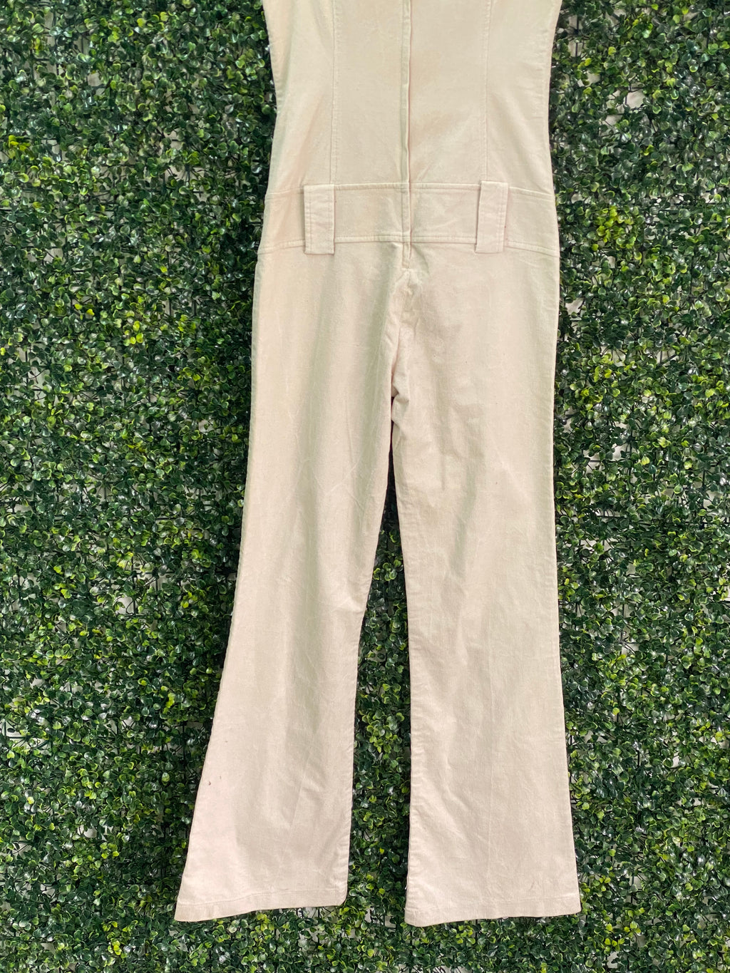 Worldwide Wear Cream Cotton Utility Jumpsuit — detail