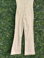 Worldwide Wear Cream Cotton Utility Jumpsuit — detail