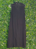 Milton Weiner Black Gathered Maxi Dress — back