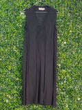 Milton Weiner Black Gathered Maxi Dress — front