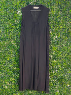 Milton Weiner Black Gathered Maxi Dress — front