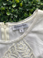 Queenspark White Embroidered Cotton Shift Dress — brand