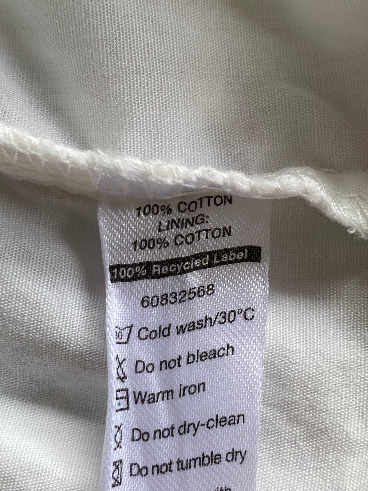 Foschini White Cotton Lace Sleeveless Top — care