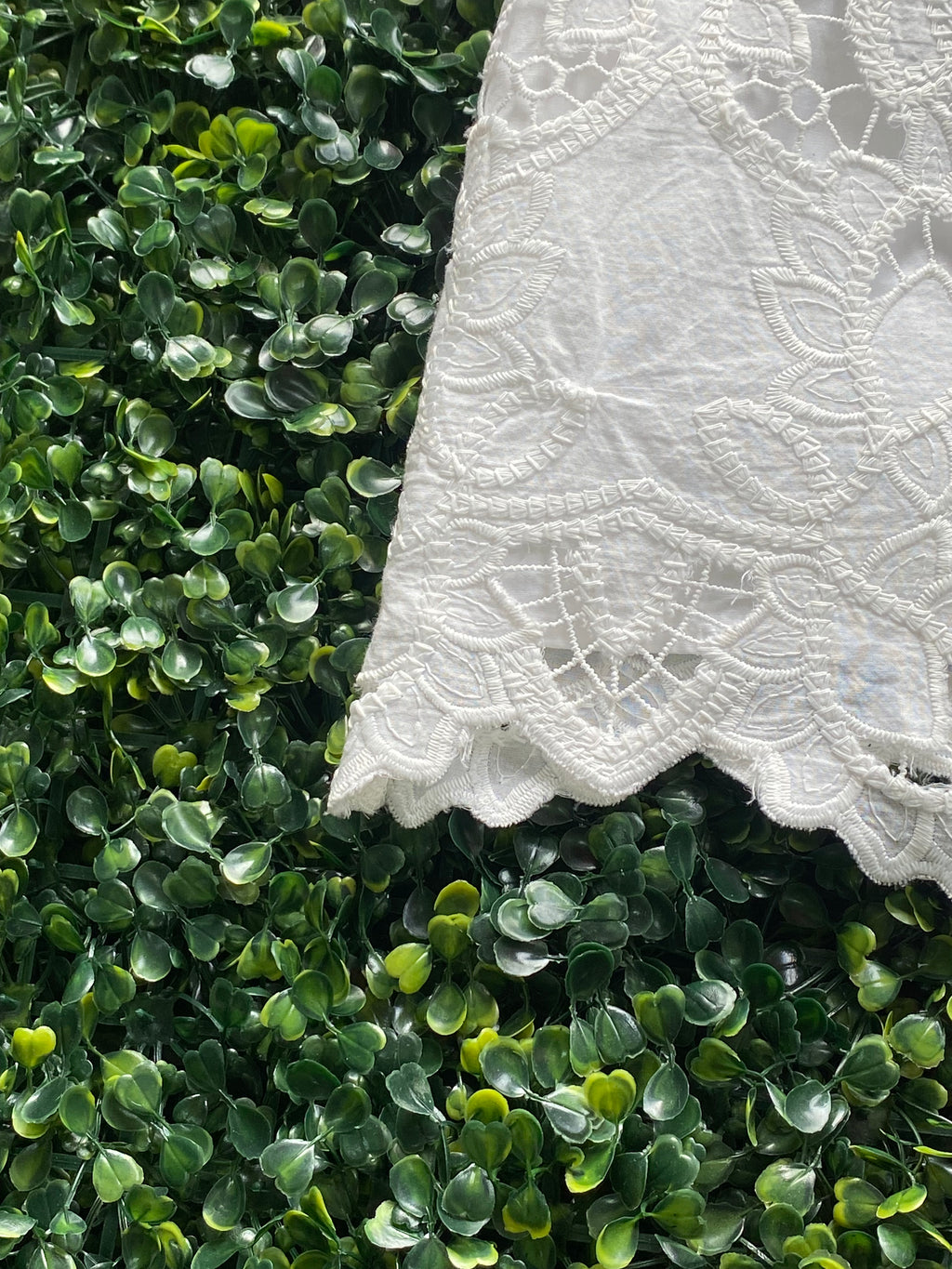 Foschini White Cotton Lace Sleeveless Top — detail