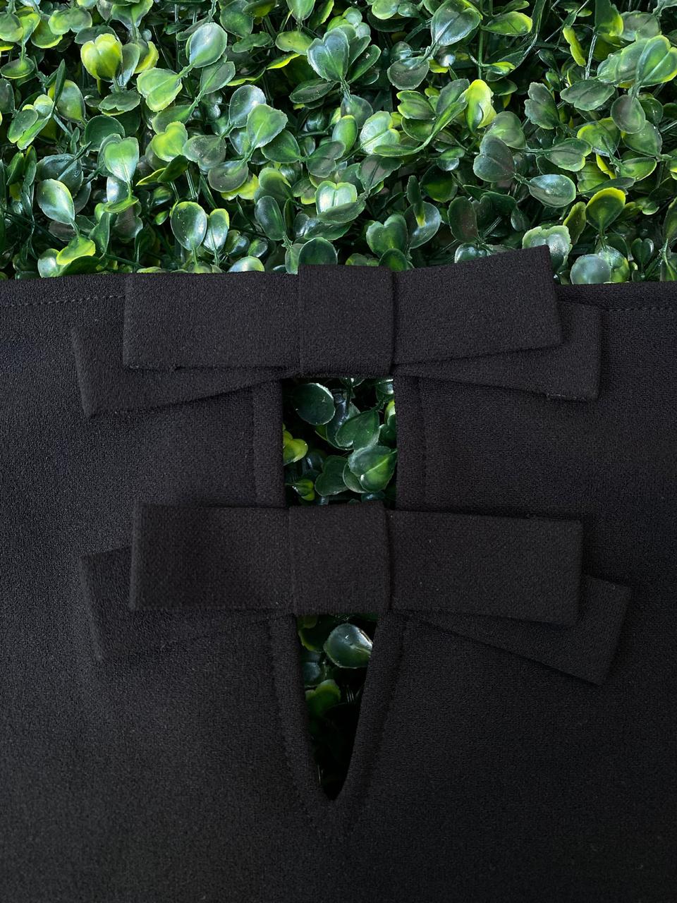 Black Structured Bow Detail Cami Top