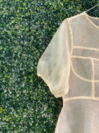 FTX Champagne Sheer Bustier-Detail Blouse — detail