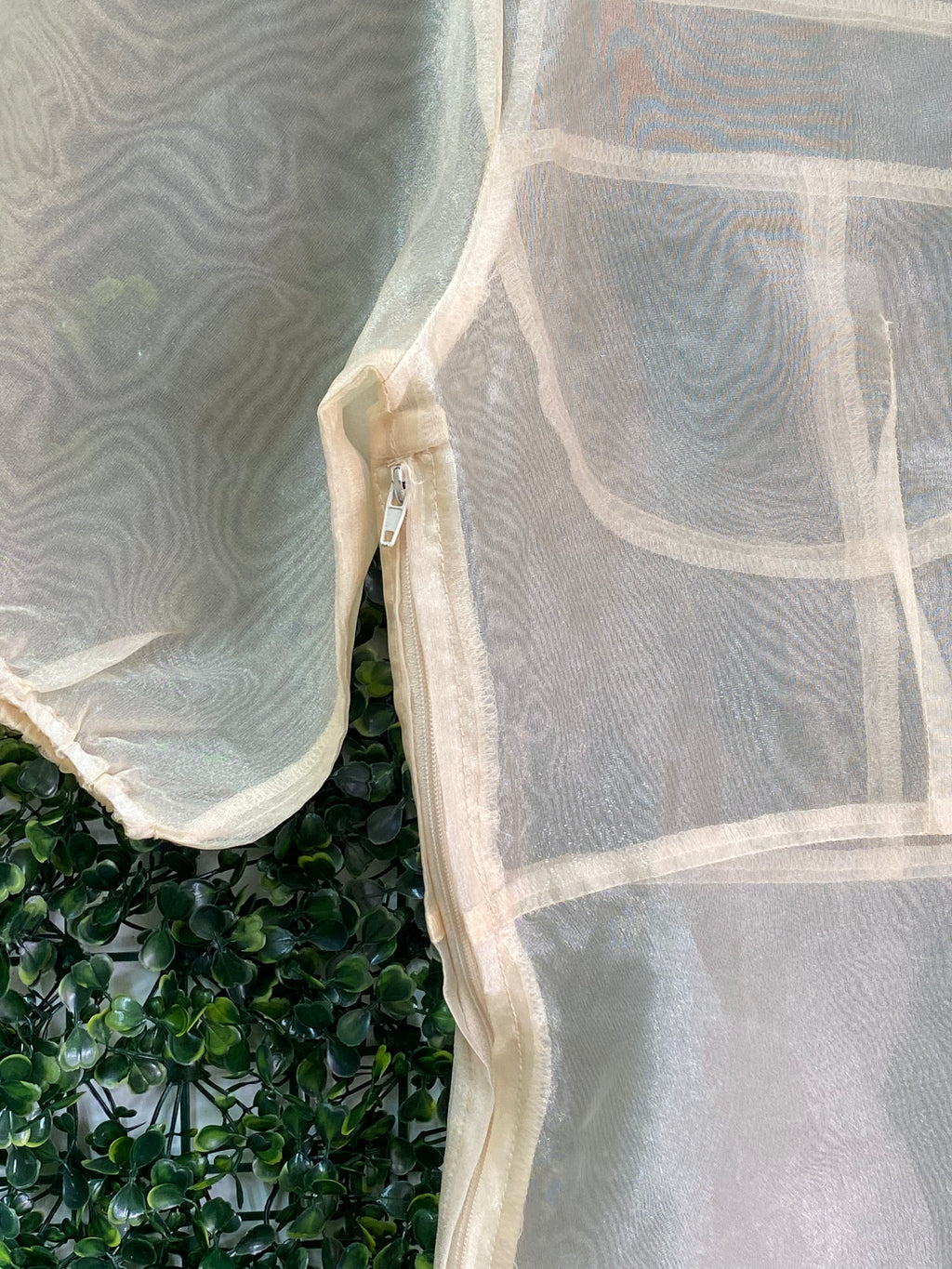 FTX Champagne Sheer Bustier-Detail Blouse — detail
