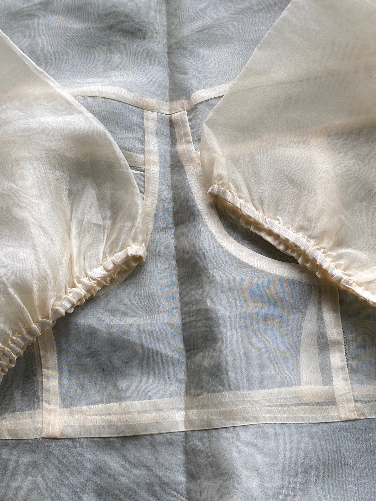 FTX Champagne Sheer Bustier-Detail Blouse — detail