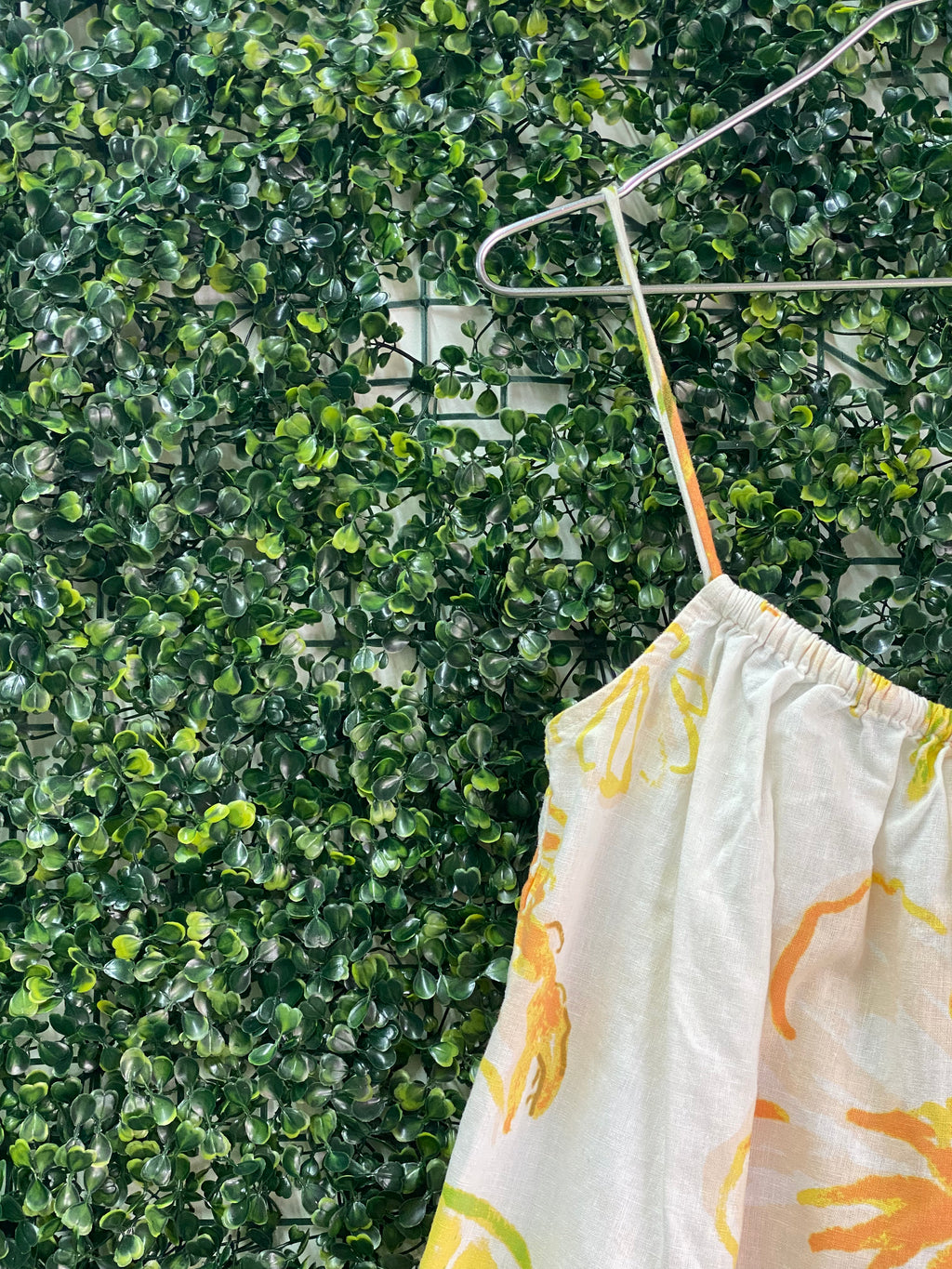 SABO Citrus Tropical Linen-Blend Camisole Top — detail