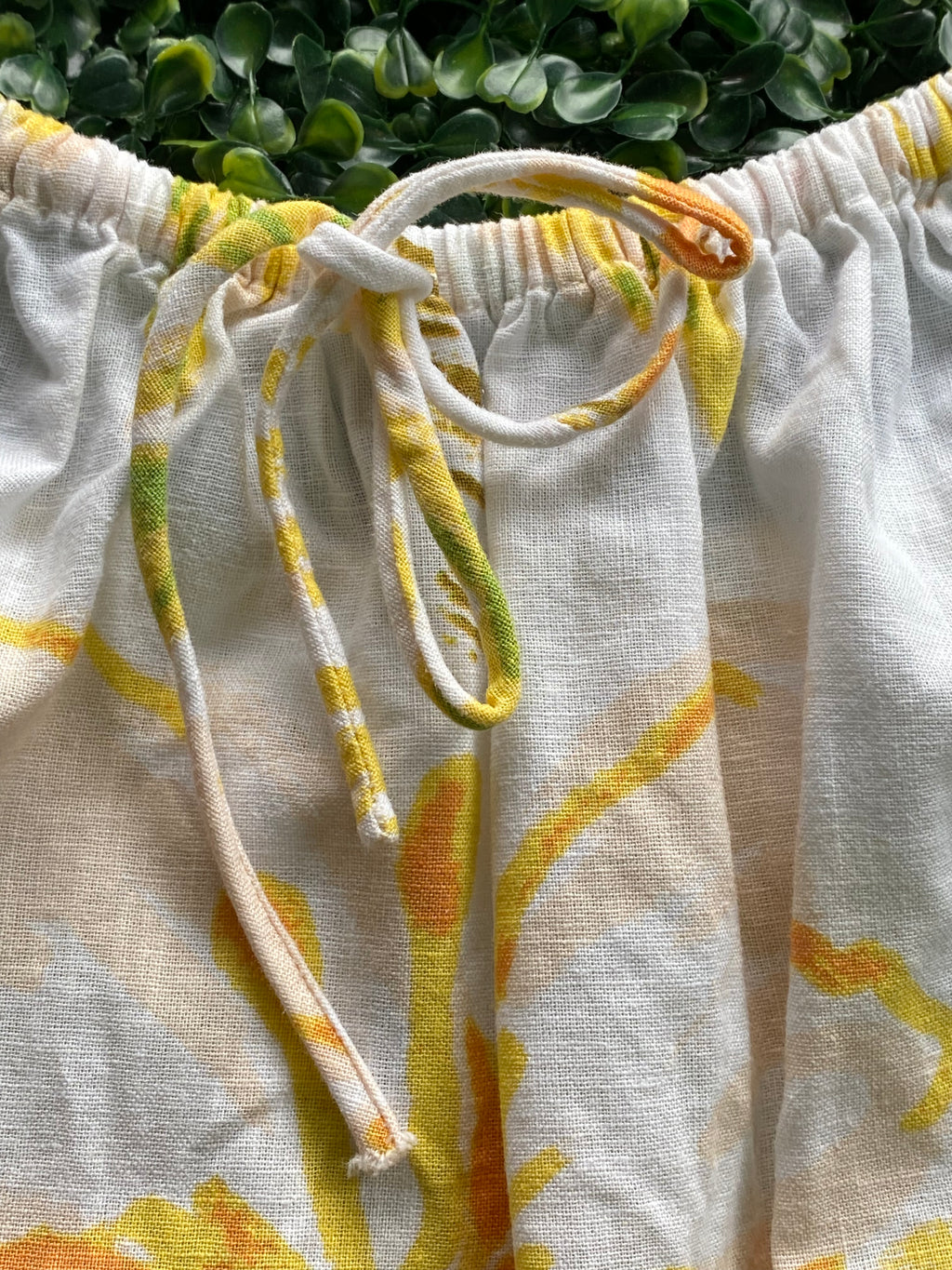 SABO Citrus Tropical Linen-Blend Camisole Top — detail