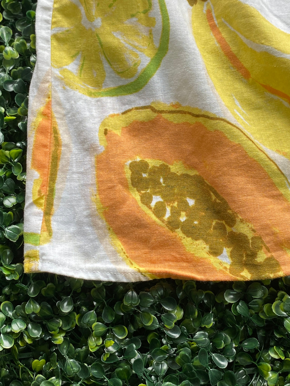 SABO Citrus Tropical Linen-Blend Camisole Top — detail