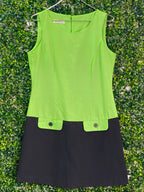 Woolworths Lime Green & Black Mod Shift Dress — front