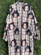 Rainbow Nation Face Print Oversized Shirt Dress — back