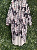 Rainbow Nation Face Print Oversized Shirt Dress — detail