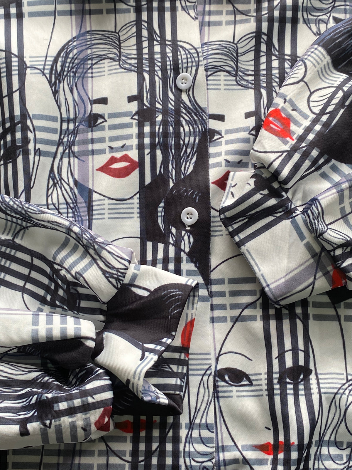 Rainbow Nation Face Print Oversized Shirt Dress — detail