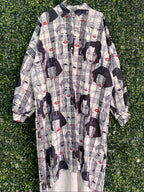 Rainbow Nation Face Print Oversized Shirt Dress — front