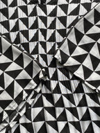 Queenspark Black & White Geometric Print Blouse — detail