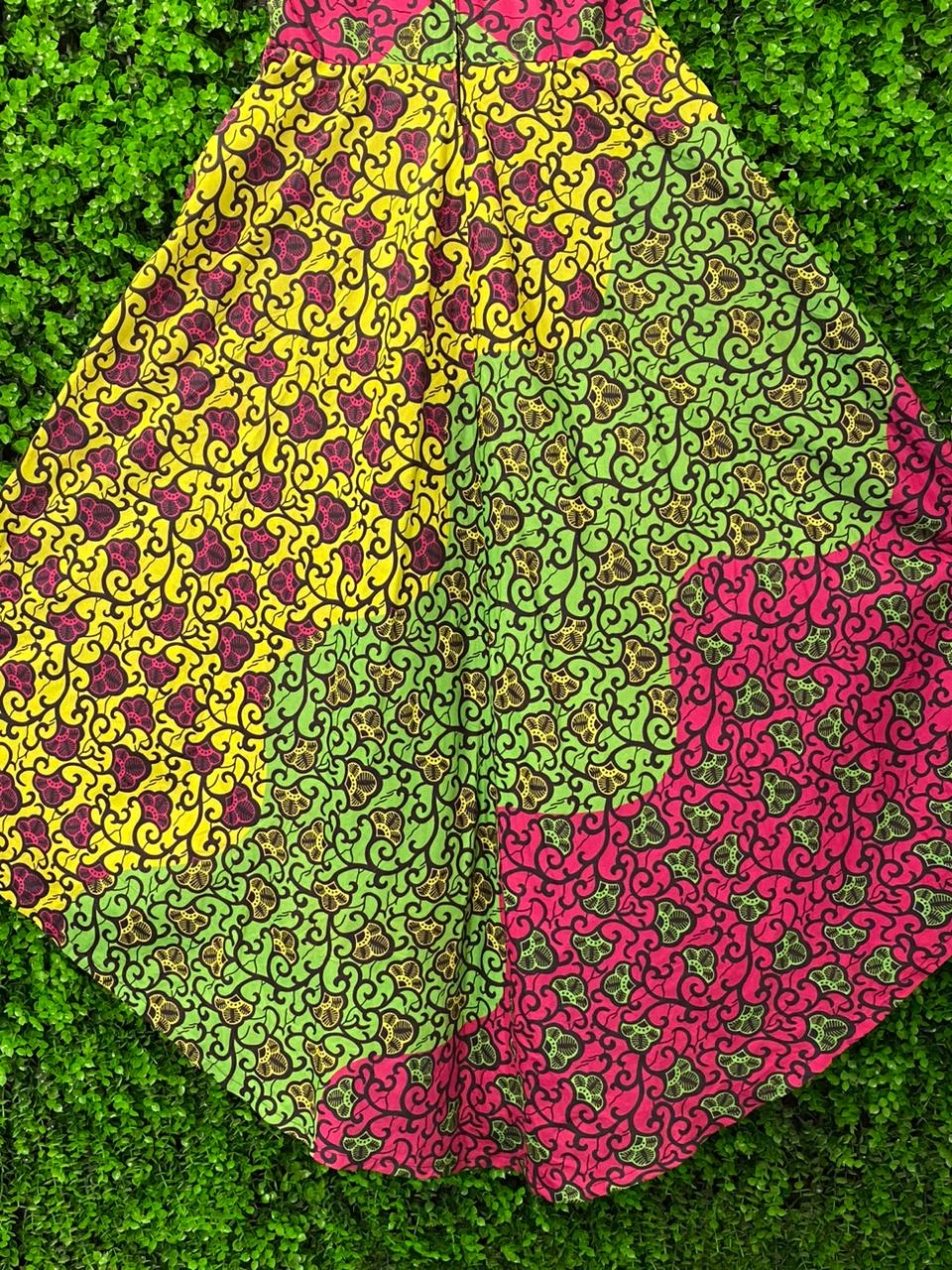 Vibrant Bloom Patchwork Dress