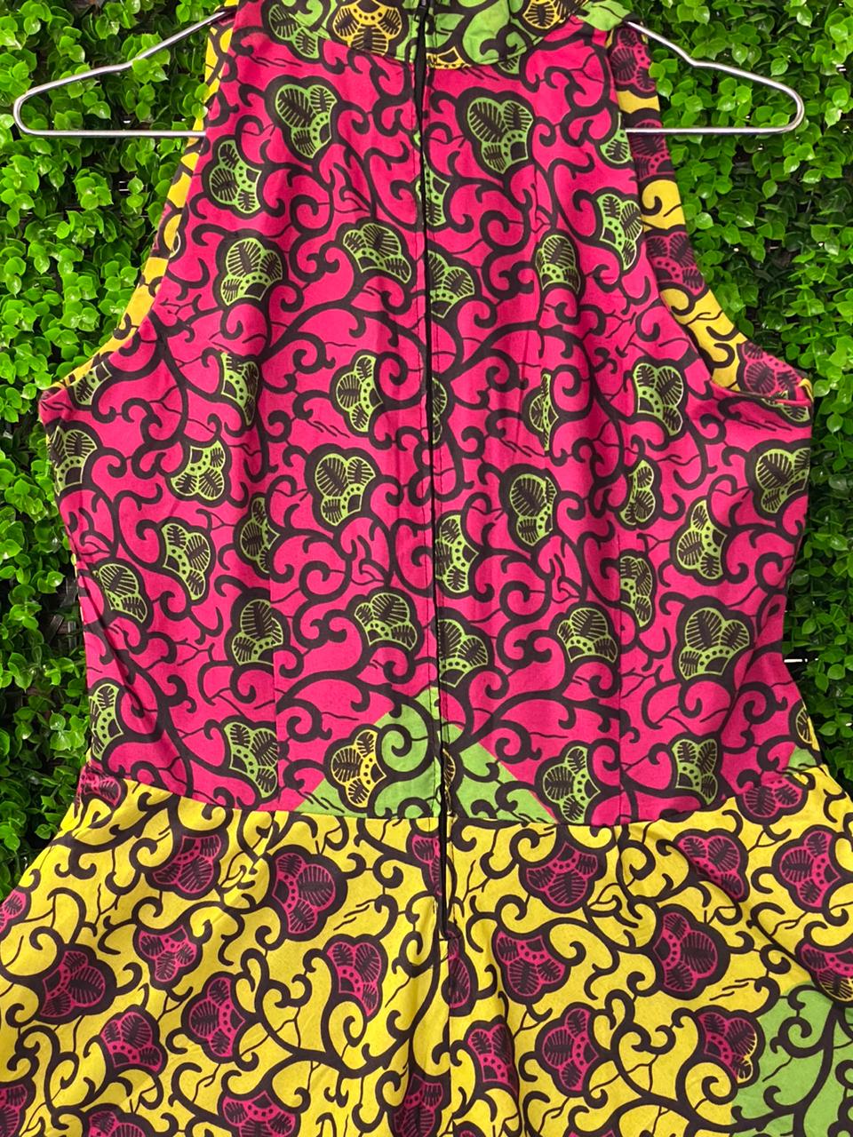 Vibrant Bloom Patchwork Dress
