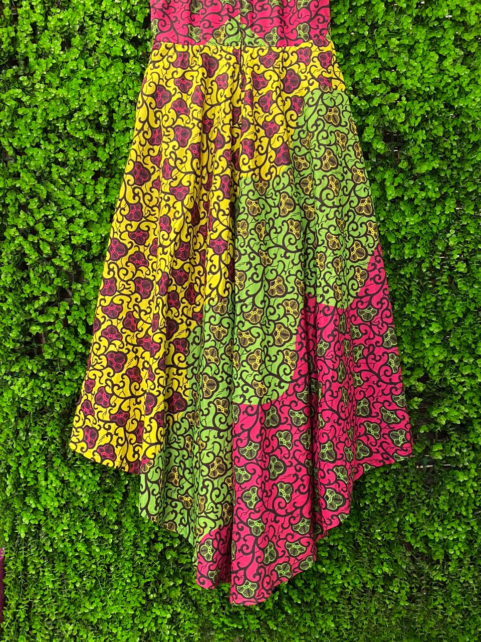 Vibrant Bloom Patchwork Dress