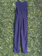 Dailyfriday Deep Navy Wrap-Front Tailored Jumpsuit — back