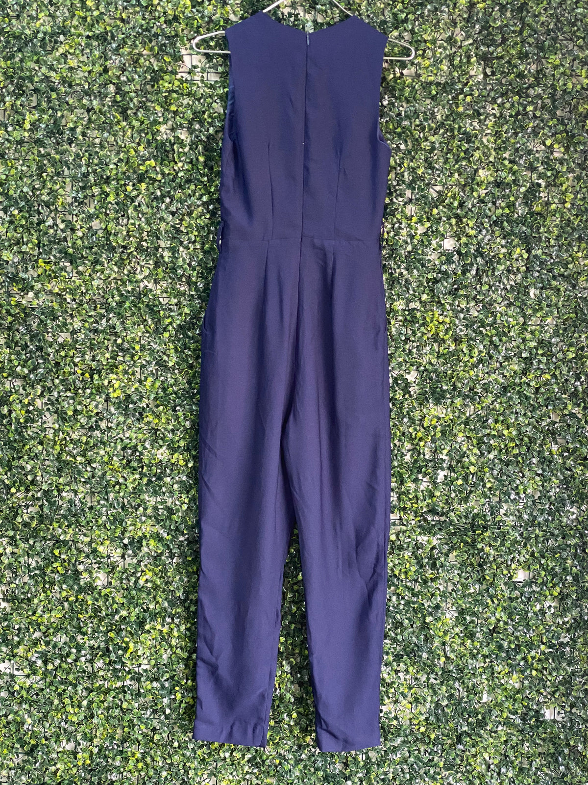 Dailyfriday Deep Navy Wrap-Front Tailored Jumpsuit — back