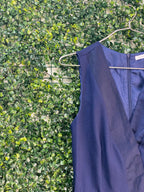Dailyfriday Deep Navy Wrap-Front Tailored Jumpsuit — detail