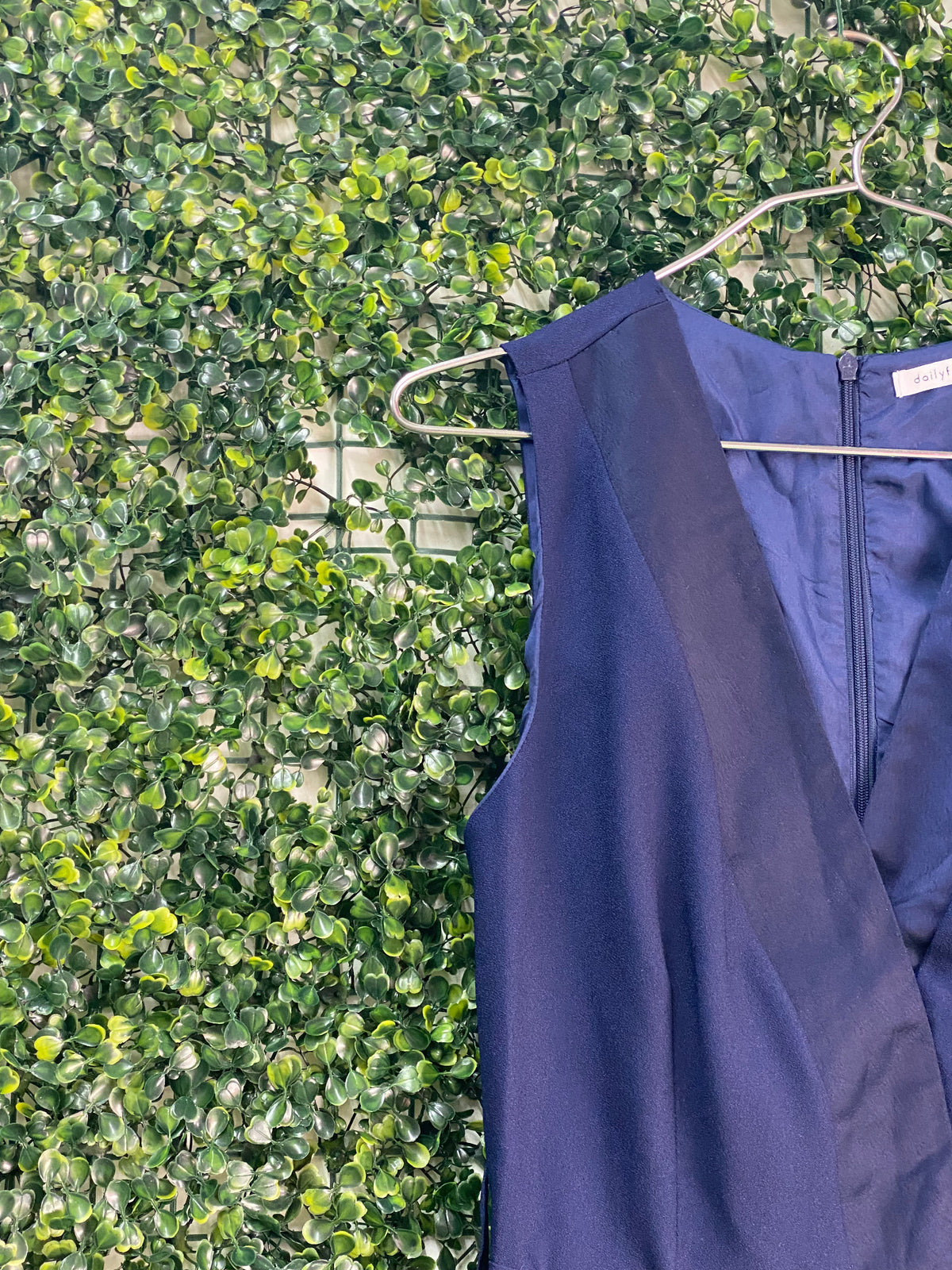 Dailyfriday Deep Navy Wrap-Front Tailored Jumpsuit — detail