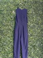 Dailyfriday Deep Navy Wrap-Front Tailored Jumpsuit — detail