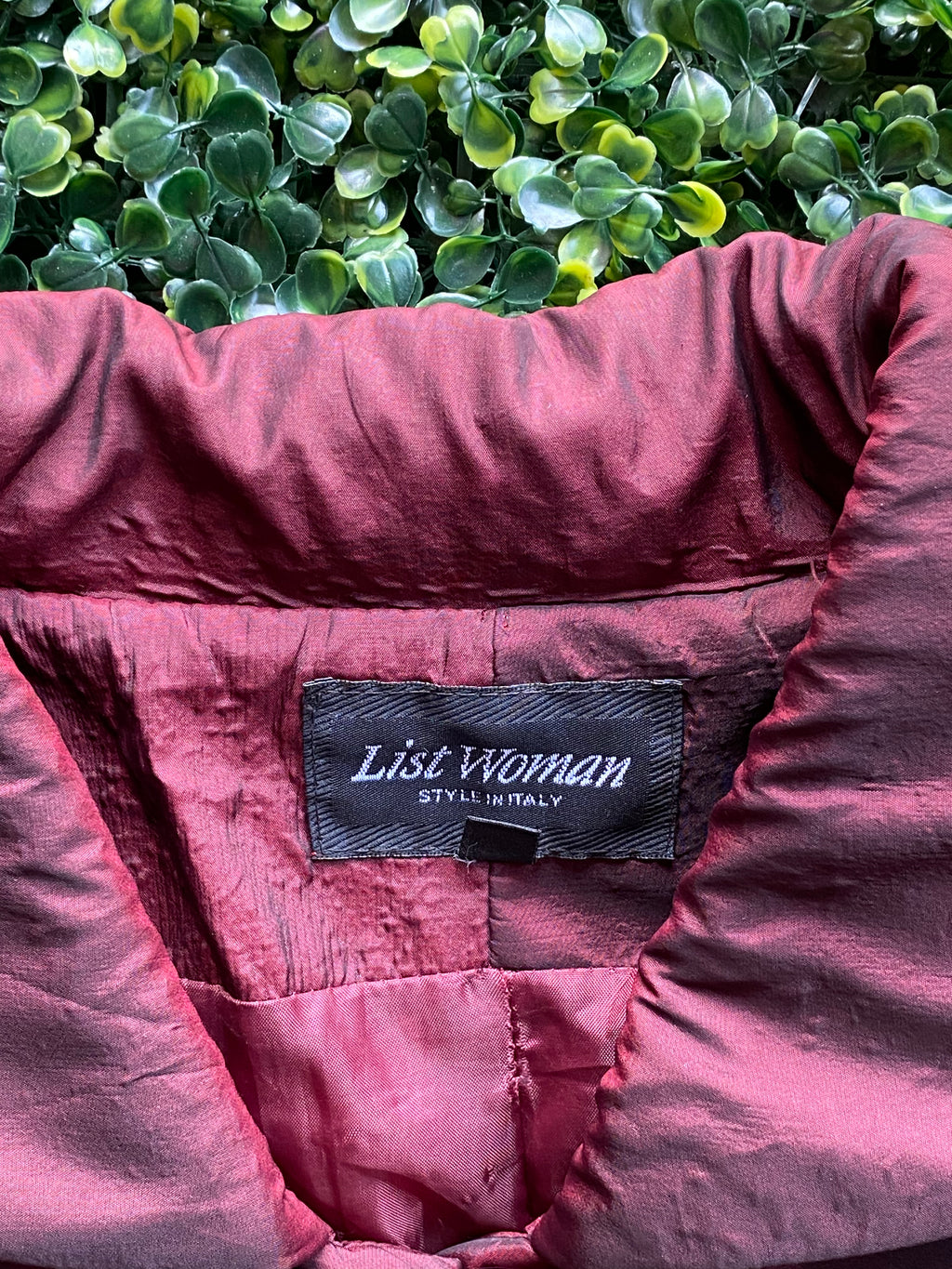 List Woman Burgundy Embroidered Longline Jacket — brand